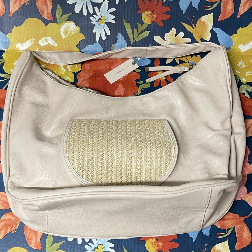Anthropologie Cream Leather Bag with Cream Interior
20in x 14in